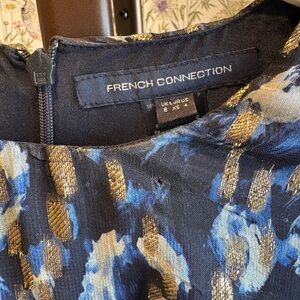 French Connection Blue and Gold Mini Dress